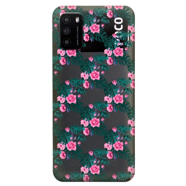 

Прозрачный силиконовый чехол iSwag для Xiaomi Poco M3 с рисунком - Цветочная лиана (KS8193)