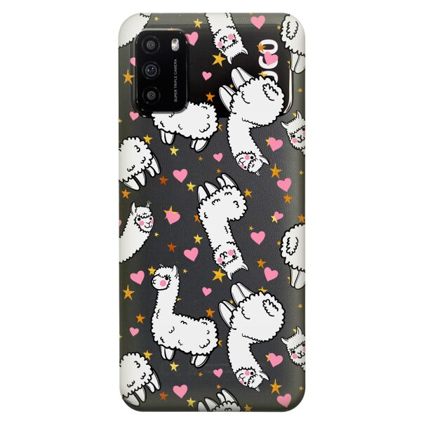 

Прозрачный силиконовый чехол iSwag для Xiaomi Poco M3 с рисунком - Ламы (KS8197)