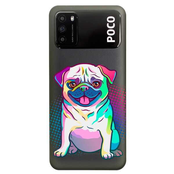 

Прозрачный силиконовый чехол iSwag для Xiaomi Poco M3 с рисунком - Мопс (KS8210)