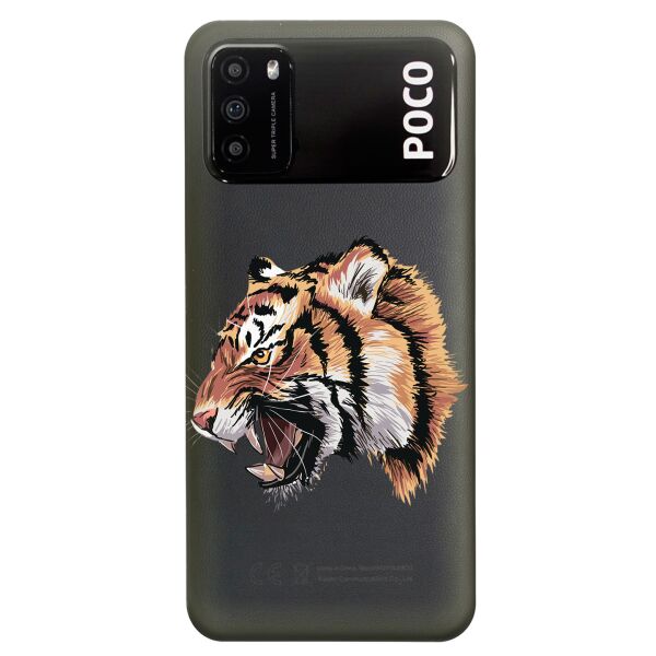 

Прозрачный силиконовый чехол iSwag для Xiaomi Poco M3 с рисунком - Тигр (KS8213)