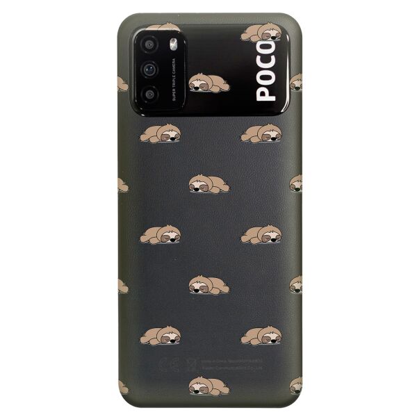 

Прозрачный силиконовый чехол iSwag для Xiaomi Poco M3 с рисунком - Спящие ленивцы (KS8216)
