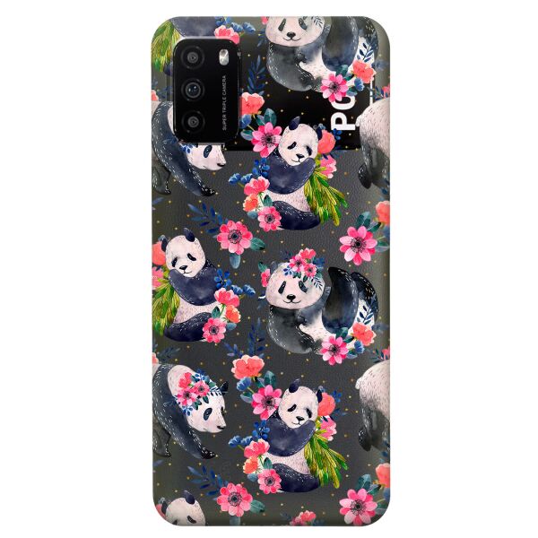 

Прозрачный силиконовый чехол iSwag для Xiaomi Poco M3 с рисунком - Пандочки (KS8223)