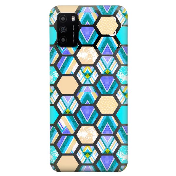 

Прозрачный силиконовый чехол iSwag для Xiaomi Poco M3 с рисунком - Ромбы (KS8224)
