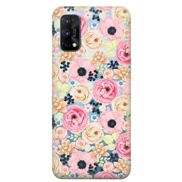 

Прозрачный силиконовый чехол iSwag для Realme 7 Pro с рисунком - Цветочный букет (KS8081)