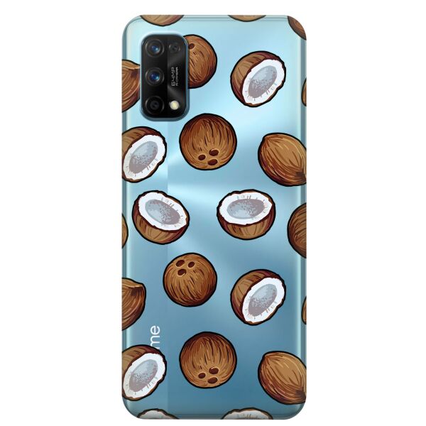 

Прозрачный силиконовый чехол iSwag для Realme 7 Pro с рисунком - Кокосы (KS8089)