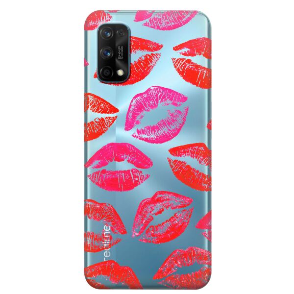

Прозрачный силиконовый чехол iSwag для Realme 7 Pro с рисунком - Поцелуи (KS8093)