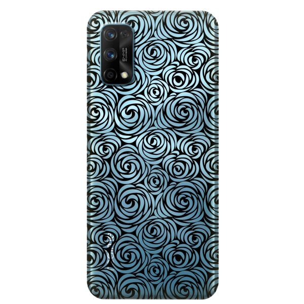 

Прозрачный силиконовый чехол iSwag для Realme 7 Pro с рисунком - Черные узоры (KS8098)