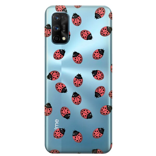 

Прозрачный силиконовый чехол iSwag для Realme 7 Pro с рисунком - Божьи коровки (KS8108)