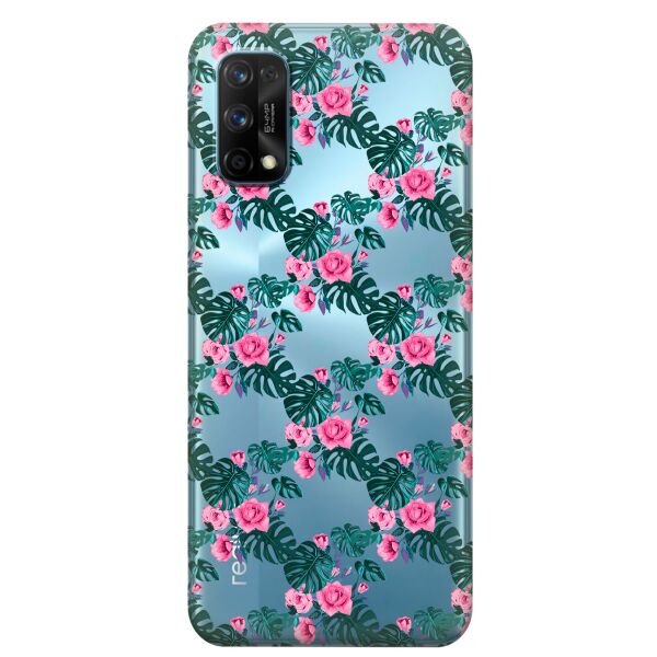 

Прозрачный силиконовый чехол iSwag для Realme 7 Pro с рисунком - Цветочная лиана (KS8118)
