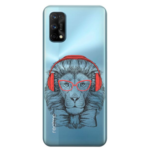 

Прозрачный силиконовый чехол iSwag для Realme 7 Pro с рисунком - Лев (KS8132)