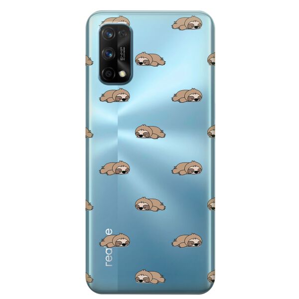 

Прозрачный силиконовый чехол iSwag для Realme 7 Pro с рисунком - Спящие ленивцы (KS8141)