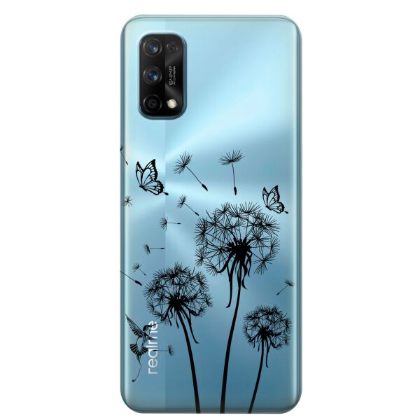 

Прозрачный силиконовый чехол iSwag для Realme 7 Pro с рисунком - Одуванчики (KS8146)