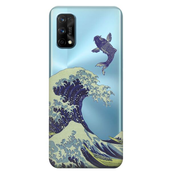 

Прозрачный силиконовый чехол iSwag для Realme 7 Pro с рисунком - Большая волна в Канагаве (KS8150)