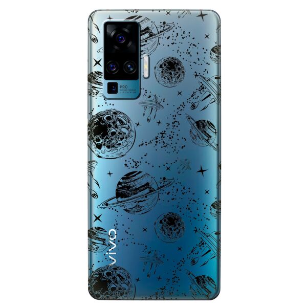 

Прозрачный силиконовый чехол iSwag для Vivo X50 Pro с рисунком - Космос (KS8613)