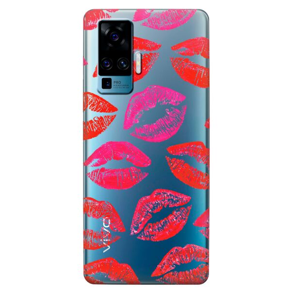 

Прозрачный силиконовый чехол iSwag для Vivo X50 Pro с рисунком - Поцелуи (KS8618)