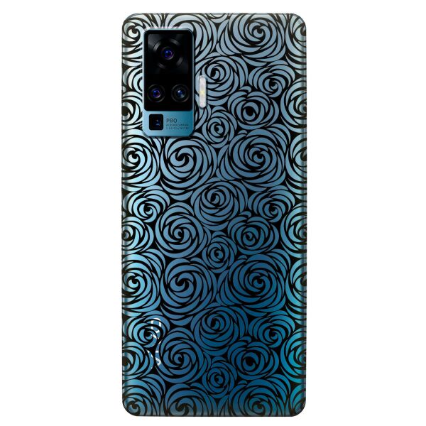 

Прозрачный силиконовый чехол iSwag для Vivo X50 Pro с рисунком - Черные узоры (KS8623)
