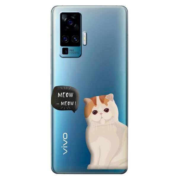 

Прозрачный силиконовый чехол iSwag для Vivo X50 Pro с рисунком - Котенок (KS8642)