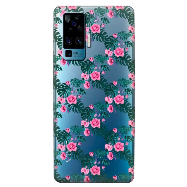 

Прозрачный силиконовый чехол iSwag для Vivo X50 Pro с рисунком - Цветочная лиана (KS8643)