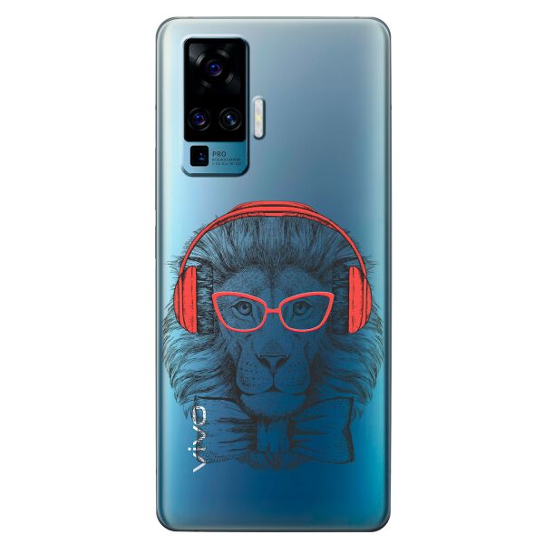 

Прозрачный силиконовый чехол iSwag для Vivo X50 Pro с рисунком - Лев (KS8657)