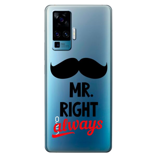 

Прозрачный силиконовый чехол iSwag для Vivo X50 Pro с рисунком - Mr Right (KS8670)