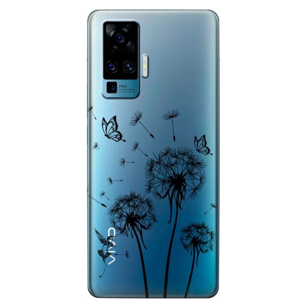 

Прозрачный силиконовый чехол iSwag для Vivo X50 Pro с рисунком - Одуванчики (KS8671)