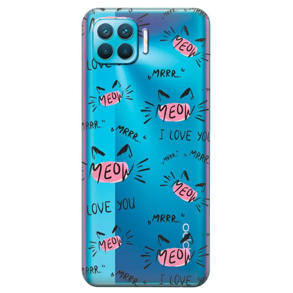 

Прозрачный силиконовый чехол iSwag для OPPO F17 Pro с рисунком - Кошачьи мордочки (KS8836)