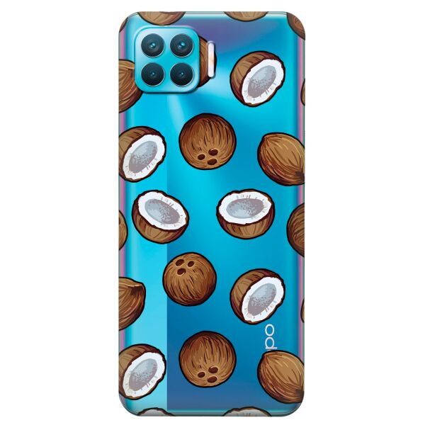 

Прозрачный силиконовый чехол iSwag для OPPO F17 Pro с рисунком - Кокосы (KS8839)