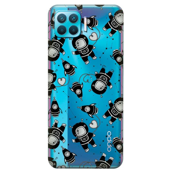 

Прозрачный силиконовый чехол iSwag для OPPO F17 Pro с рисунком - Космонавты (KS8844)