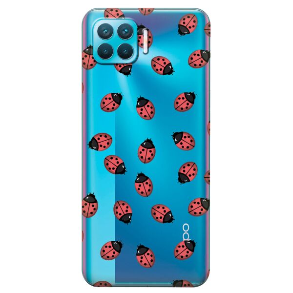 

Прозрачный силиконовый чехол iSwag для OPPO F17 Pro с рисунком - Божьи коровки (KS8858)