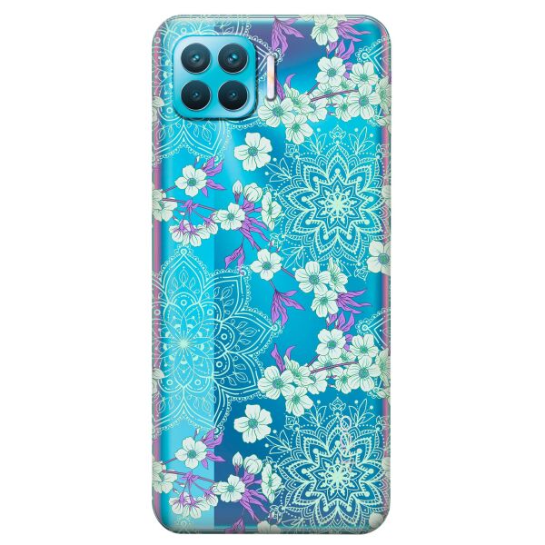 

Прозрачный силиконовый чехол iSwag для OPPO F17 Pro с рисунком - Цветочная мандала (KS8862)