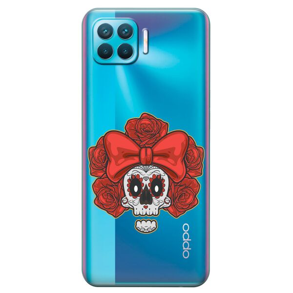 

Прозрачный силиконовый чехол iSwag для OPPO F17 Pro с рисунком - Готический череп (KS8879)