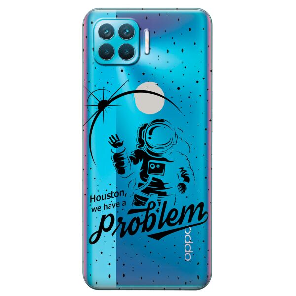 

Прозрачный силиконовый чехол iSwag для OPPO F17 Pro с рисунком - Космонавт с проблемой (KS8881)