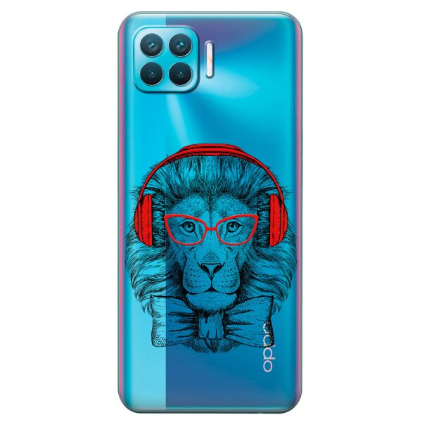 

Прозрачный силиконовый чехол iSwag для OPPO F17 Pro с рисунком - Лев (KS8882)