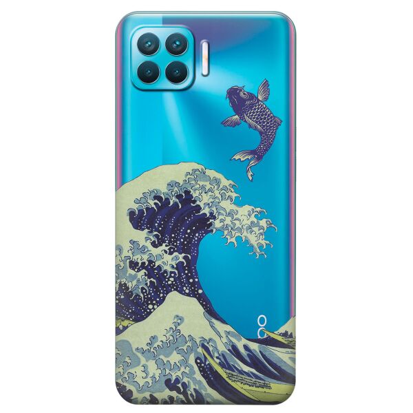 

Прозрачный силиконовый чехол iSwag для OPPO F17 Pro с рисунком - Большая волна в Канагаве (KS8900)
