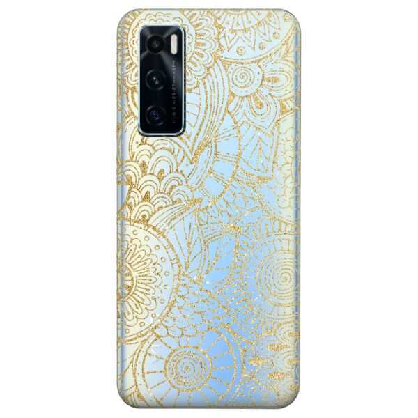 

Прозрачный силиконовый чехол iSwag для Vivo V20 SE с рисунком - Золотая мандала (KS8382)
