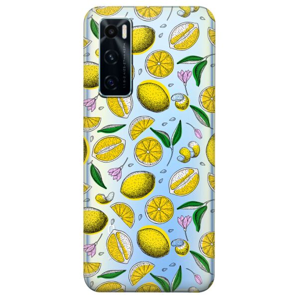 

Прозрачный силиконовый чехол iSwag для Vivo V20 SE с рисунком - Лимоны (KS8399)