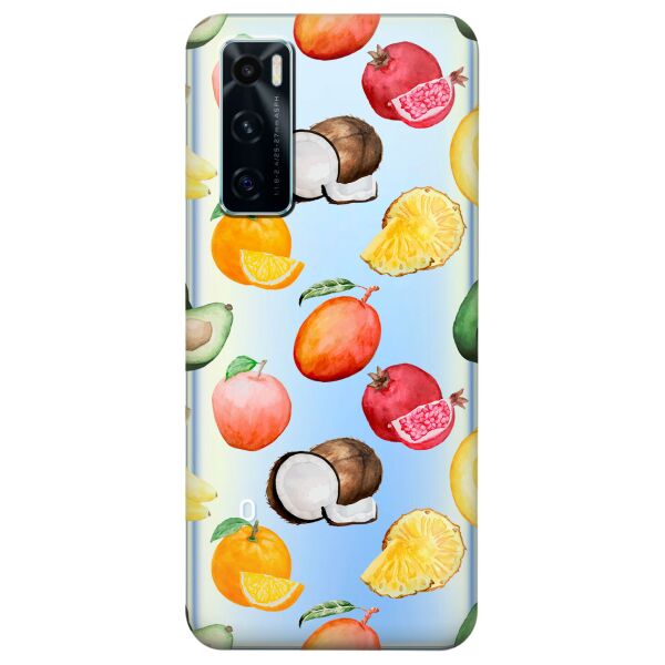 

Прозрачный силиконовый чехол iSwag для Vivo V20 SE с рисунком - Фрукты (KS8406)