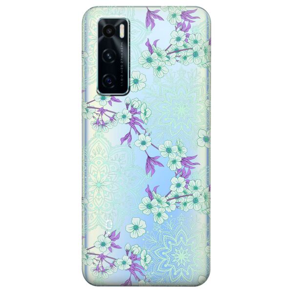 

Прозрачный силиконовый чехол iSwag для Vivo V20 SE с рисунком - Цветочная мандала (KS8412)