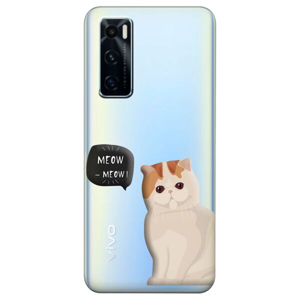 

Прозрачный силиконовый чехол iSwag для Vivo V20 SE с рисунком - Котенок (KS8417)