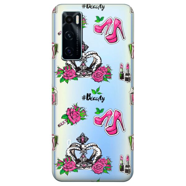 

Прозрачный силиконовый чехол iSwag для Vivo V20 SE с рисунком - Женский дизайн (KS8430)