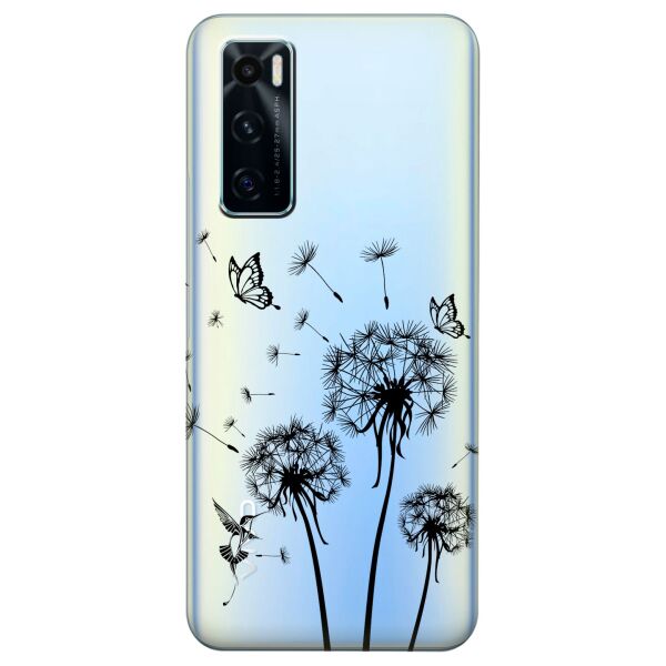 

Прозрачный силиконовый чехол iSwag для Vivo V20 SE с рисунком - Одуванчики (KS8446)