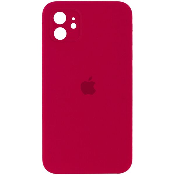 

Противоударный Защитный Силиконовый Чехол - Накладка Epik Silicone Case Square Full Camera Protective (AA) для Apple iPhone 11 (6.1'') + Усиленная Защита Камеры / с Микрофиброй / Матовый / Красный / Rose Red