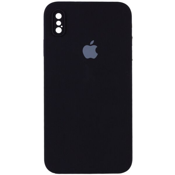 

Противоударный Защитный Силиконовый Чехол - Накладка Epik Silicone Case Square Full Camera Protective (AA) для Apple iPhone X / XS (5.8'') + Усиленная Защита Камеры / с Микрофиброй / Матовый / Черный / Black