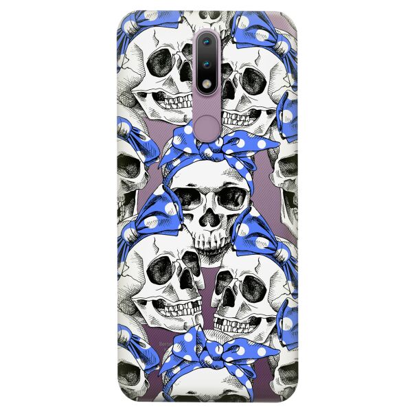 

Прозрачный силиконовый чехол iSwag для Nokia 2.4 с рисунком - Черепа (KS8242)