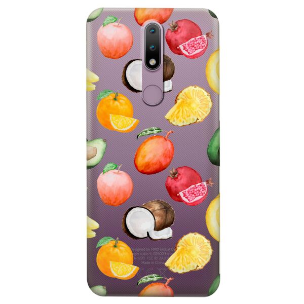 

Прозрачный силиконовый чехол iSwag для Nokia 2.4 с рисунком - Фрукты (KS8256)