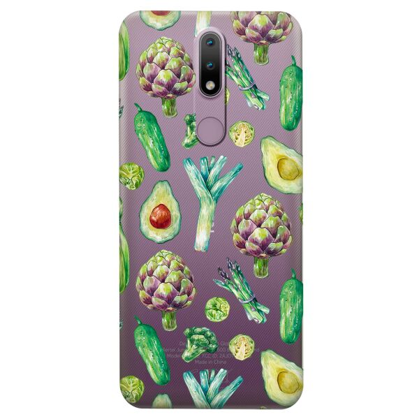 

Прозрачный силиконовый чехол iSwag для Nokia 2.4 с рисунком - Полезная еда (KS8286)