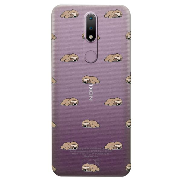 

Прозрачный силиконовый чехол iSwag для Nokia 2.4 с рисунком - Спящие ленивцы (KS8291)