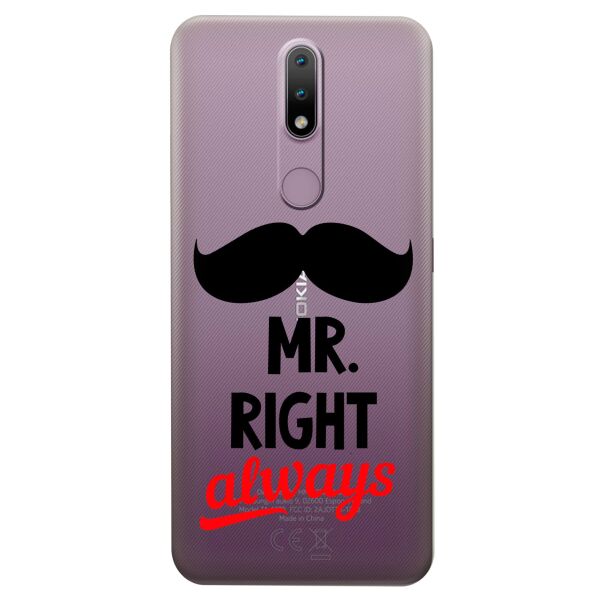 

Прозрачный силиконовый чехол iSwag для Nokia 2.4 с рисунком - Mr Right (KS8295)