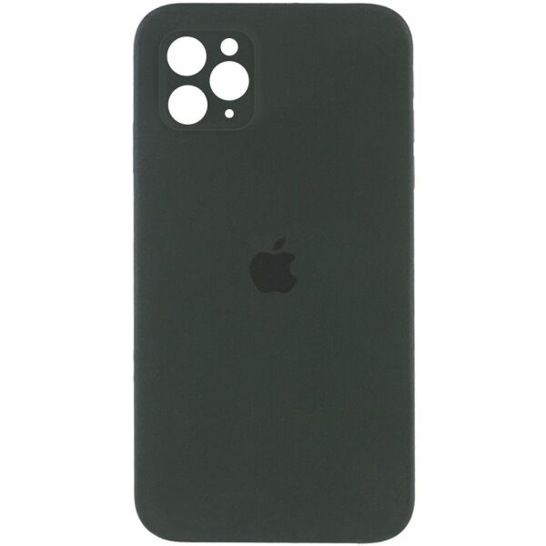 

Противоударный Защитный Силиконовый Чехол - Накладка Epik Silicone Case Square Full Camera Protective (AA) для Apple iPhone 11 Pro Max (6.5'') + Усиленная Защита Камеры / с Микрофиброй / Матовый / Зеленый / Black Green