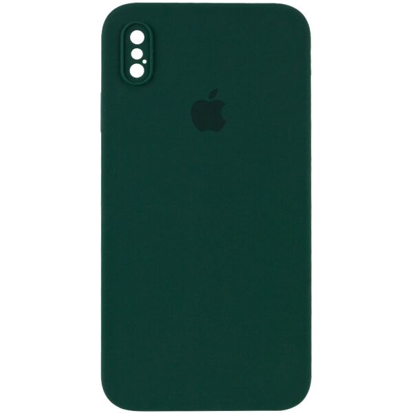 

Противоударный Защитный Силиконовый Чехол - Накладка Epik Silicone Case Square Full Camera Protective (AA) для Apple iPhone XS Max (6.5'') + Усиленная Защита Камеры / с Микрофиброй / Матовый / Зеленый / Dark green